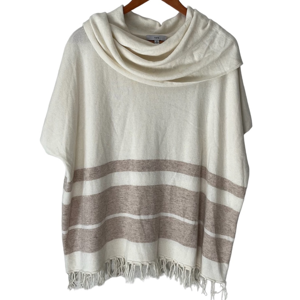 FATE Cowl Neck Short Sleeve Cream Colored Sweater Size Small